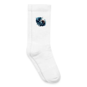 Finance Taureau Bear Fight Wall Street cadeau - Chaussettes de tennis bio enfant - blanc - Droite