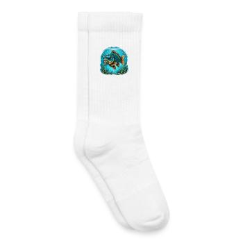 Carpe avec lunettes de soleil - Chaussettes de tennis bio enfant - blanc - Droite