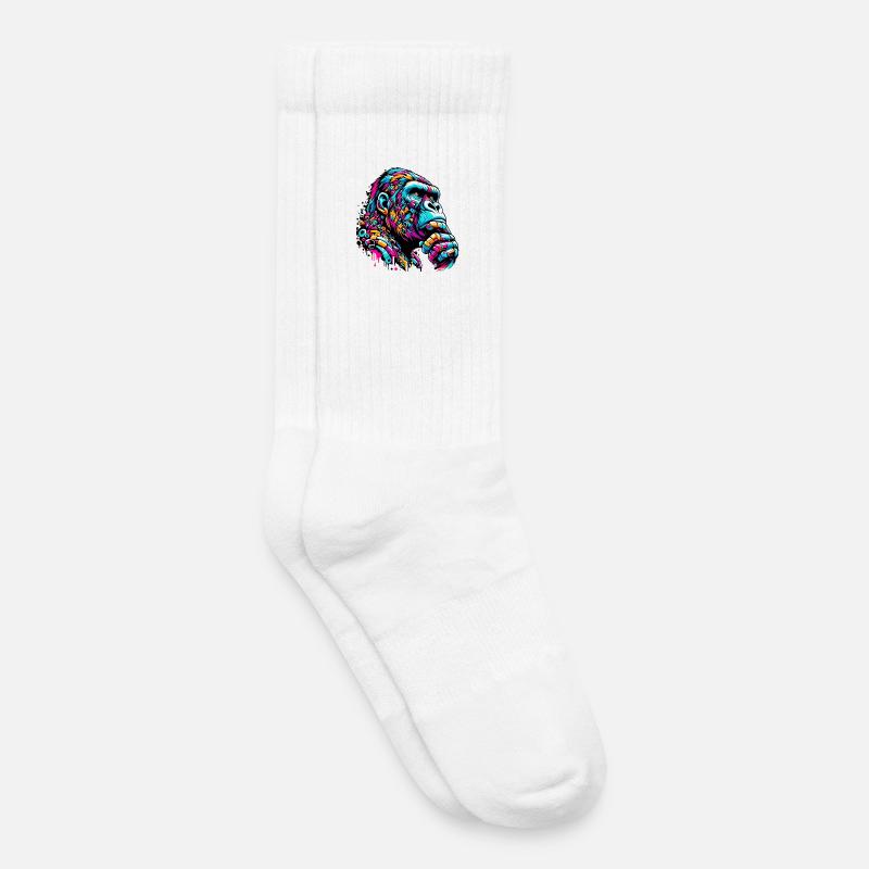 Gorilla - Kinder Tennissocken - Weiß