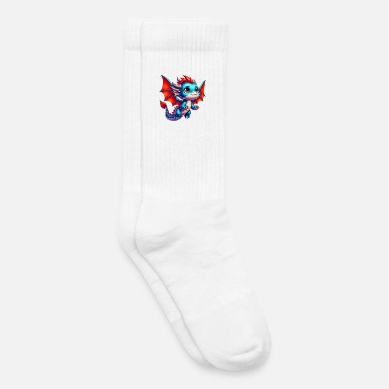 Drache - Kinder Tennissocken - Weiß
