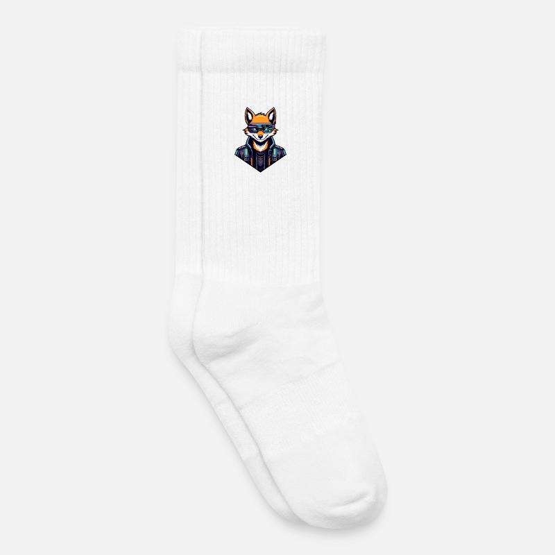 Cyber Fox Neon Tech Wild - Kinder Tennissocken - Weiß
