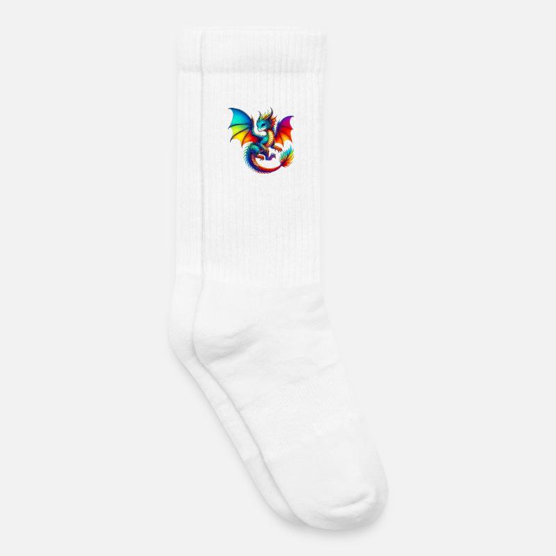 Drache - Kinder Tennissocken - Weiß