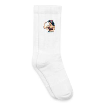 Stärke starke Frau Rockabilly Bizeps Geschenk - Kinder Tennissocken - Weiß - Rechts