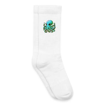 Pieuvre - Chaussettes de tennis bio enfant - blanc - Droite