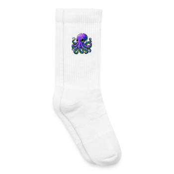 Pieuvre - Chaussettes de tennis bio enfant - blanc - Droite