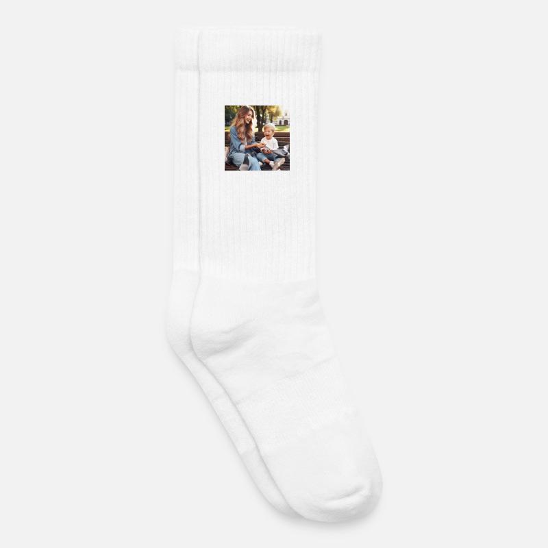 Mutter und Sohn - Kinder Tennissocken - Weiß