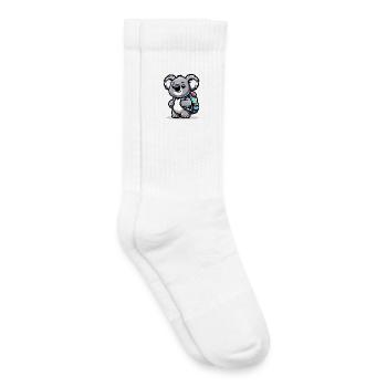 Backpacker Koala : le compagnon globe-trotter - Chaussettes de tennis bio enfant - blanc - Droite