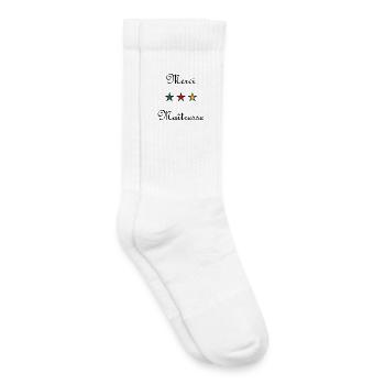 VIELEN DANK. GELIEBTE. MEISTER. DANKE HERRIN - Kinder Tennissocken - Weiß - Rechts