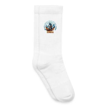 Im dem Sattel geboren und auf dem Trail Zuhause - Kinder Tennissocken - Weiß - Rechts