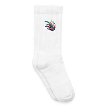 Farbenfrohe Federn. Lebendig und detailreiche - Kinder Tennissocken - Weiß - Rechts