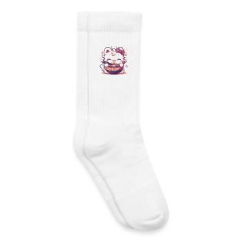 Katze isst Ramen - Kinder Tennissocken - Weiß - Rechts