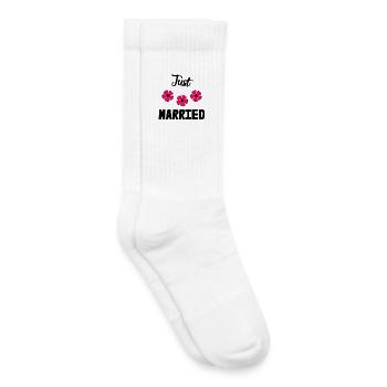 GERADE VERHEIRATET. Junggesellinnenabschied. VALENTINSTAG. PAAR - Kinder Tennissocken - Weiß - Rechts