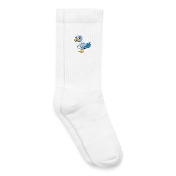 Mouette Mignon Mascotte Personnage De Dessin Animé Kawaii - Chaussettes de tennis bio enfant - blanc - Droite