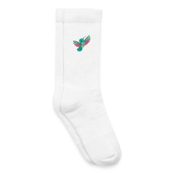 Colibri Mascotte mignonne Personnage de dessin animé Kawaii - Chaussettes de tennis bio enfant - blanc - Droite