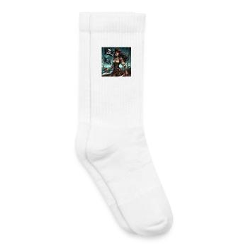 Femme pirate - Chaussettes de tennis bio enfant - blanc - Droite