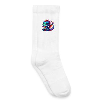 Drache - Kinder Tennissocken - Weiß - Rechts