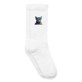Chien Français Hunderasse Bunte Karikatur Kawaii - Kinder Tennissocken - Weiß - Rechts