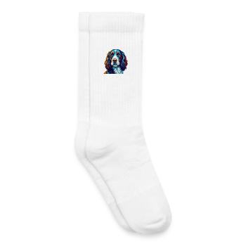 English Springer Spaniel Hunderasse Karikatur Kawaii - Kinder Tennissocken - Weiß - Rechts