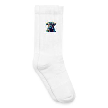 Français Bordeaux Mastiff Chien Race Dessin Animé Kawaii - Chaussettes de tennis bio enfant - blanc - Droite