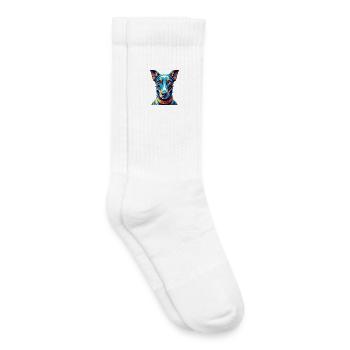 Rampur lévrier chien race coloré dessin animé Kawaii - Chaussettes de tennis bio enfant - blanc - Droite