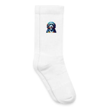 Polnische Tiefland-Schäferhundrasse Karikatur Kawaii - Kinder Tennissocken - Weiß - Rechts