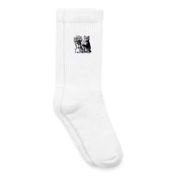 BKH British Shorthair Cat Vase Topple Over Gift - Kids Tennis Socks - white - Right