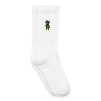 Buffalo Funny Kawaii Cartoon Character Clipart - Kids Tennis Socks - white - Right