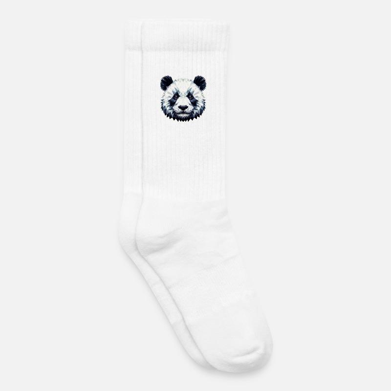 Polygonaler Panda - Kinder Tennissocken - Weiß