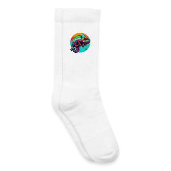 Caméléon - Chaussettes de tennis bio enfant - blanc - Droite