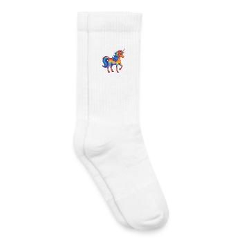 Einhorn Bunte Kawaii Cartoon Figur Clipart - Kinder Tennissocken - Weiß - Rechts