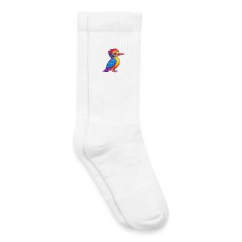 Pic Personnage De Dessin Animé Kawaii Coloré - Chaussettes de tennis bio enfant - blanc - Droite