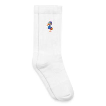 Kranich Bunte Kawaii Cartoon Figur Vogel - Kinder Tennissocken - Weiß - Rechts