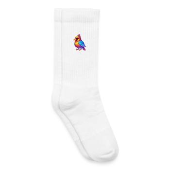 Cardinal coloré Kawaii dessin animé Personnage Oiseau - Chaussettes de tennis bio enfant - blanc - Droite