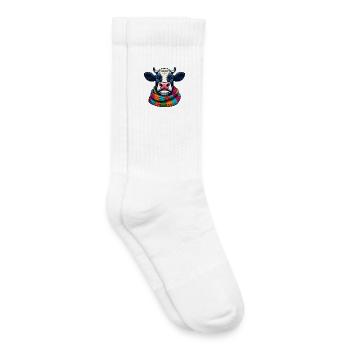 Vache - Chaussettes de tennis bio enfant - blanc - Droite