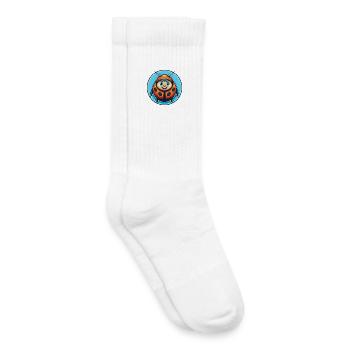 Marienkäfer süße lustige Kawaii Cartoon Tier Haustier Logo - Kinder Tennissocken - Weiß - Rechts