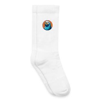 phoque mignon kawaii dessin animé clipart animal de compagnie logo - Chaussettes de tennis bio enfant - blanc - Droite