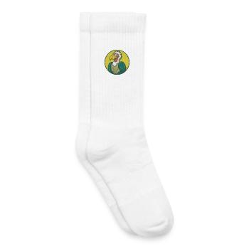 vautour mignon kawaii dessin animé clipart animal de compagnie - Chaussettes de tennis bio enfant - blanc - Droite