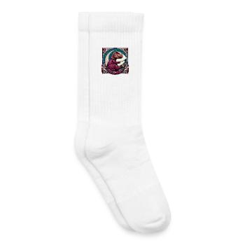 T-Rex Sleeping Hobby Cadeau - Chaussettes de tennis bio enfant - blanc - Droite