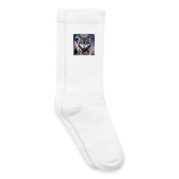 Loup - Chaussettes de tennis bio enfant - blanc - Droite