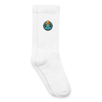 calmar coloré kawaii personnage de dessin animé clipart - Chaussettes de tennis bio enfant - blanc - Droite
