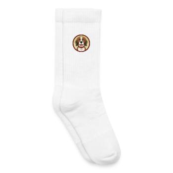 Beagle chien coloré Kawaii personnage de dessin animé animal de compagnie - Chaussettes de tennis bio enfant - blanc - Droite
