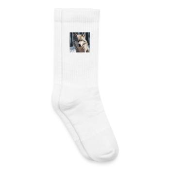 Loup - Chaussettes de tennis bio enfant - blanc - Droite