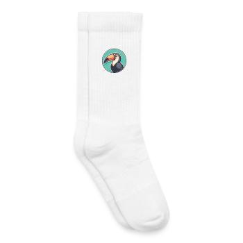 Tukan Kawaii Cartoon Figur Tier Haustier Gesicht - Kinder Tennissocken - Weiß - Rechts
