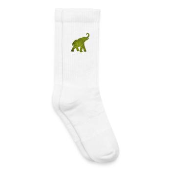 Yoga Éléphant Vert Motif Médiatation Inde om - Chaussettes de tennis bio enfant - blanc - Droite