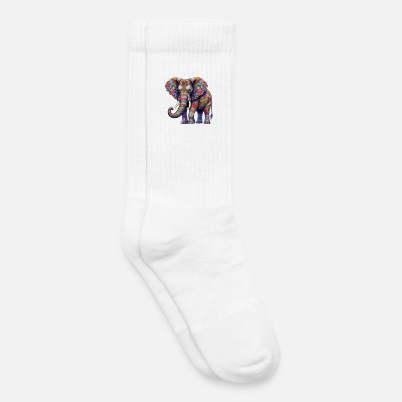 Elefant - Kinder Tennissocken - Weiß
