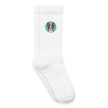 Boston Terrier Chien Race Dessin animé Kawaii Clipart - Chaussettes de tennis bio enfant - blanc - Droite