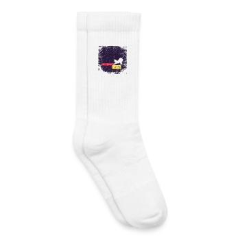 Cats make me happy with dirty border - Kids Tennis Socks - white - Right