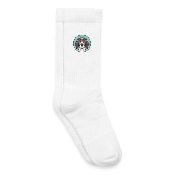 Chien d’arrêt portugais race dessin animé Kawaii - Chaussettes de tennis bio enfant - blanc - Droite