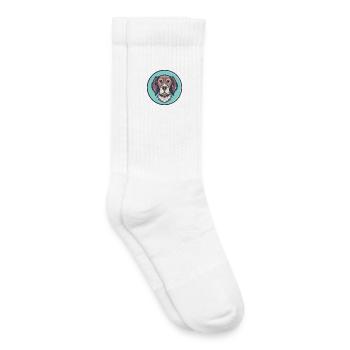 Slovak Rough Haired Pointer Dog Breed Cartoon Pet - Kids Tennis Socks - white - Right