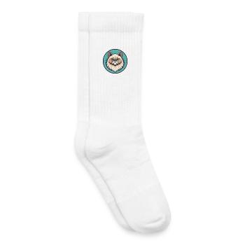 Colorpoint Persian Cat Breed Cartoon Kawaii Animal - Kids Tennis Socks - white - Right